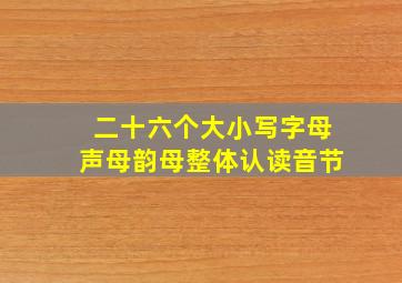 二十六个大小写字母声母韵母整体认读音节