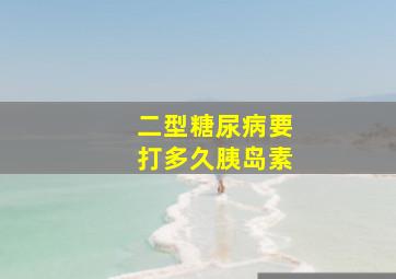 二型糖尿病要打多久胰岛素