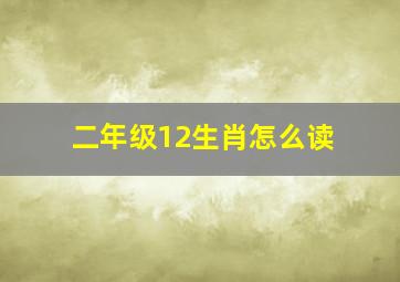 二年级12生肖怎么读