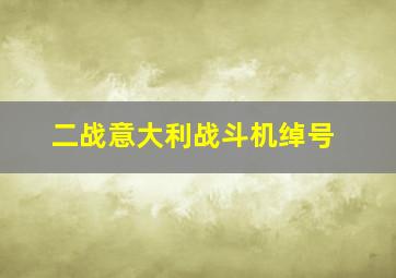 二战意大利战斗机绰号