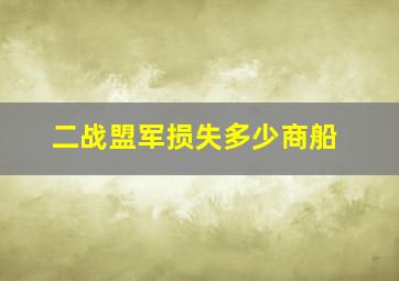 二战盟军损失多少商船