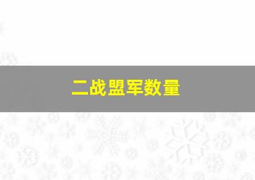 二战盟军数量