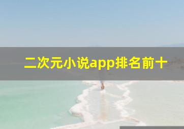 二次元小说app排名前十