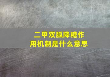 二甲双胍降糖作用机制是什么意思