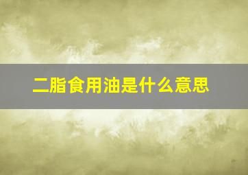 二脂食用油是什么意思