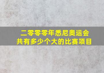 二零零零年悉尼奥运会共有多少个大的比赛项目