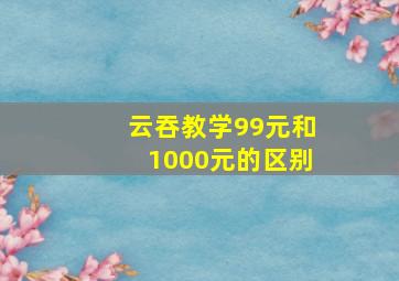 云吞教学99元和1000元的区别