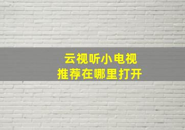 云视听小电视推荐在哪里打开