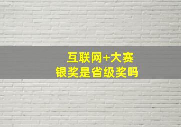 互联网+大赛银奖是省级奖吗