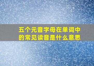 五个元音字母在单词中的常见读音是什么意思