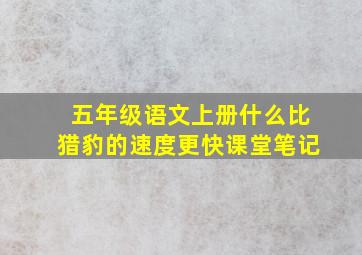 五年级语文上册什么比猎豹的速度更快课堂笔记