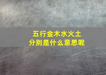 五行金木水火土分别是什么意思呢