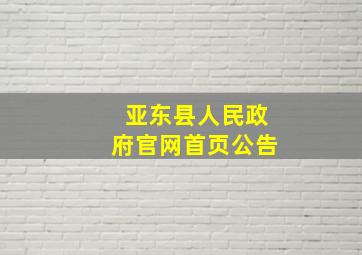 亚东县人民政府官网首页公告