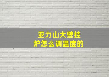 亚力山大壁挂炉怎么调温度的