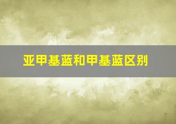 亚甲基蓝和甲基蓝区别