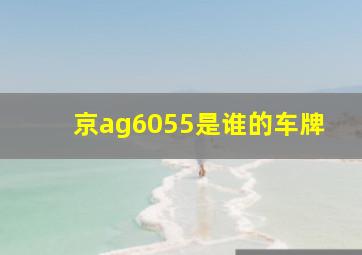 京ag6055是谁的车牌