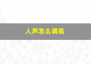 人声怎么调高