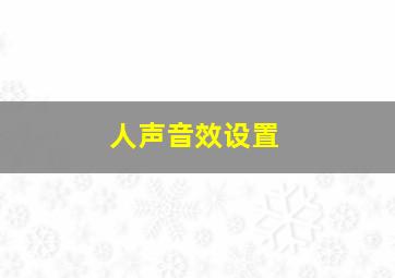 人声音效设置