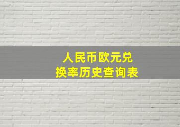 人民币欧元兑换率历史查询表