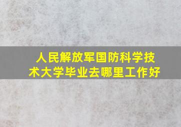 人民解放军国防科学技术大学毕业去哪里工作好