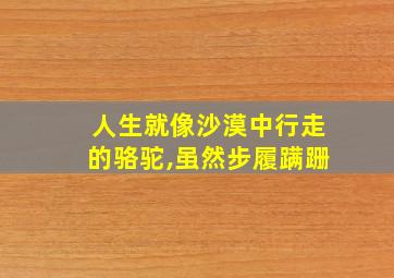 人生就像沙漠中行走的骆驼,虽然步履蹒跚