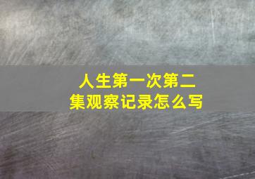 人生第一次第二集观察记录怎么写