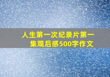 人生第一次纪录片第一集观后感500字作文