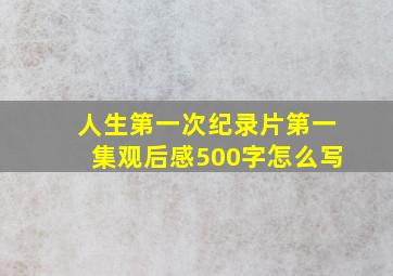 人生第一次纪录片第一集观后感500字怎么写