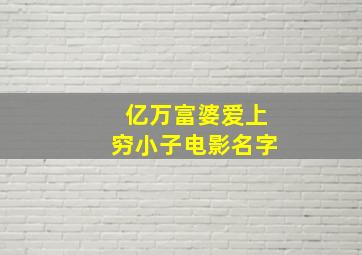 亿万富婆爱上穷小子电影名字