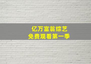 亿万富翁综艺免费观看第一季