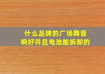 什么品牌的广场舞音响好并且电池能拆卸的