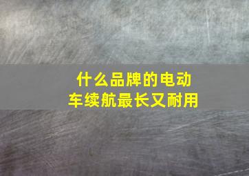 什么品牌的电动车续航最长又耐用