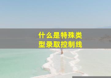 什么是特殊类型录取控制线