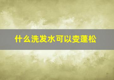 什么洗发水可以变蓬松