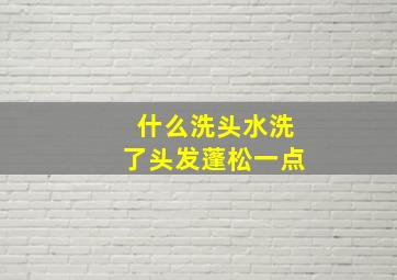 什么洗头水洗了头发蓬松一点