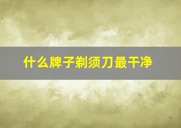 什么牌子剃须刀最干净