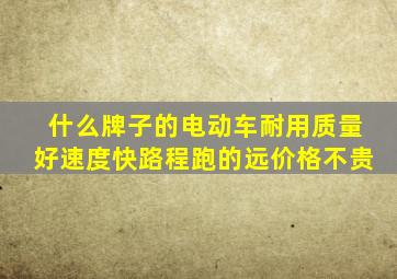 什么牌子的电动车耐用质量好速度快路程跑的远价格不贵