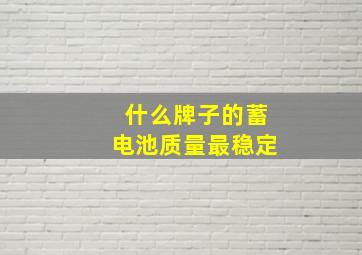 什么牌子的蓄电池质量最稳定