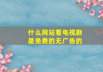 什么网站看电视剧是免费的无广告的