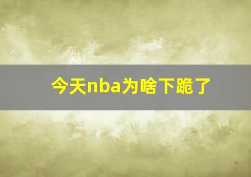 今天nba为啥下跪了