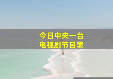 今日中央一台电视剧节目表