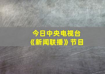 今日中央电视台《新闻联播》节目