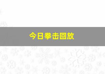 今日拳击回放