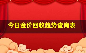 今日金价回收趋势查询表