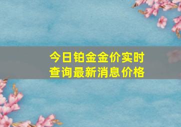 今日铂金金价实时查询最新消息价格