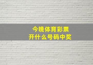 今晚体育彩票开什么号码中奖