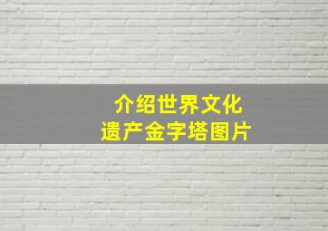 介绍世界文化遗产金字塔图片