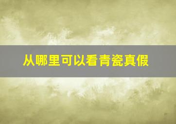 从哪里可以看青瓷真假