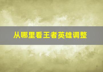 从哪里看王者英雄调整