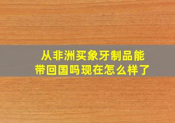 从非洲买象牙制品能带回国吗现在怎么样了